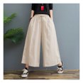 thumbnail image 1 of Women's Ramie Trousers Loose Comfortable Lightweight Pant for Summer Spring, 1 of 7