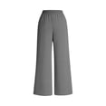 thumbnail image 6 of DeHolifer Womens Carpri Pants Elastic Waisted Solid Color Wide Leg Sweatpants Baggy Lounge Travel Jogger Pants Gray 2XL, 6 of 7