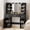 Black, variant on Amlancher Makeup Vanity Desk with Lighted Mirror and Rotating Jewelry Organizer, Bedroom Dressing Table with Charging Station, White