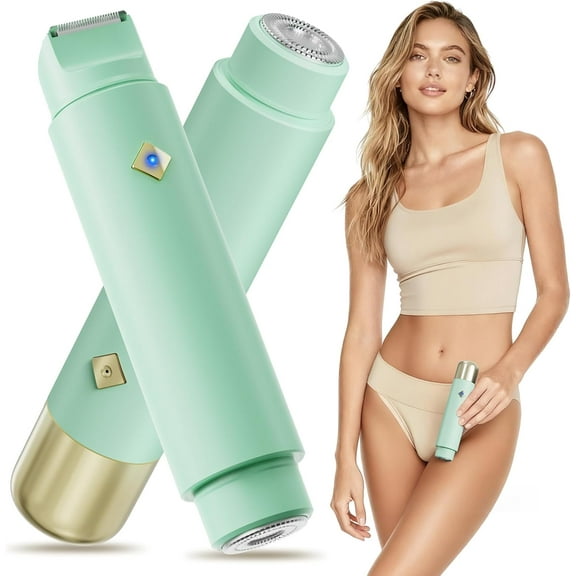 2-in-1 Bikini Trimmer for Women, Electric Shaver Wet & Dry Use for Body,Private Area, Legs, Face, and Underarms