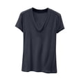 thumbnail image 3 of Thousandth Plus Size T-Shirt for Women Casual Modal Blouses Deep V-Neck Breathable Fitted Trendy Pullover Plain Short Sleeve Basic Slim Fit Tops, 3 of 7