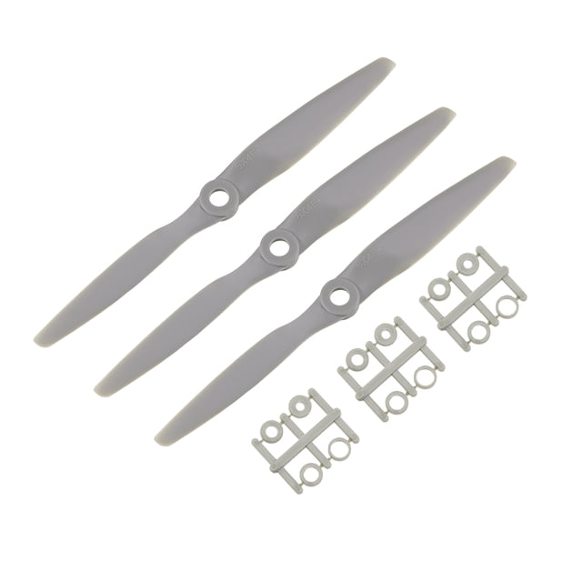 Hélices RC CW 6x4 Pulgadas 2-Palas para Avión Nylon Gris 3Pcs con Anillos Adaptadores