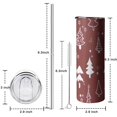 thumbnail image 5 of 20oz Red Christmas Tree and Star Pattern Skinny Tumblers Stainless Steel Tumbler with Lid and Straw,Vacuum Insulated Double Wall Travel Tumbler Cups with Cleaning Brush for Coffee,Tea, 5 of 6