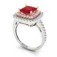 thumbnail image 2 of Clara Pucci 14K White/Rose Gold 2.07ct Ruby Halo Ring for Women, 2 of 8