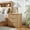 Natural Oak, variant on OKD Mid-Century Modern Nightstand, 24" Wide 3-Drawer Fluted Bedside Table, Wood Grain End Table for Bedroom and Living Room, Natural Oak