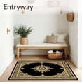 thumbnail image 3 of ODIKA 8'x10' Machine Washable Non-Slip Area Rug, Vintage Medallion Design with Classic Border High Traffic Rug with Pad, Black, 462822, 3 of 8