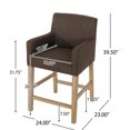 thumbnail image 5 of Of 2 Brown 26 Inch Counter Stools - Upholstered, Strong H-frame Stool Pair Upholstery, Dependable Trait, 5 of 7