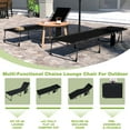thumbnail image 5 of VEIKOUS 2 PCs Chaise Lounge Chair 4-Fold for Outdoor w/ Detachable Pocket and Pillow, Black, 5 of 8