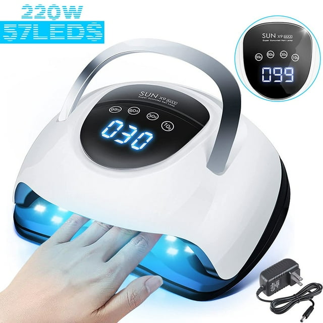 POINTERTECK POINTERTECK UV LED Nail Lamp 180W Nail Curing Lamps for Home & Salon Led Nail Dryer with Automatic Sensor/4 Timer Setting Professional Nail Art Tools for Gel Polish