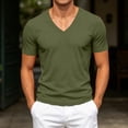 thumbnail image 2 of HOOMEUMY Mens Casual Slim Fitted V Neck T Shirt Short Sleeve Solid Color Shirts Soft Breathable Tops For Gym And Weekend Activities, 2 of 9