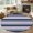 Navy Purple, variant on 7ft Round Rug, Navy Blue Khaki Striped Non-Skid Rubber Backing Large Area Rugs - Living Room Bedroom Home Office, Gradient Horizontal Lines Indoor Floor Mat Carpets Washable Rug