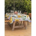 thumbnail image 4 of 60x120 Inch Outdoor Tablecloth with Umbrella Hole Zipper Rectangle Sunflowers Rectangular Tablecloths Outside Waterproof Spring Flowers Gnomes Hydrangea Daisy Wood Patio Table Cover for Picnic Party, 4 of 8