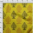 thumbnail image 2 of oneOone Cotton Jersey Medium Yellow Fabric Floral & Flying Swan Block Fabric For Sewing Printed Craft Fabric By The Yard 58 Inch Wide, 2 of 4
