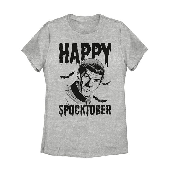 Women's Star Trek Halloween Happy Spocktober  Graphic Tee Athletic Heather X Large