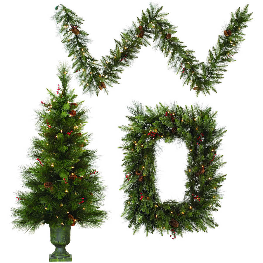Vickerman 4' Potted Vallejo Mixed Pine Trees, with 193
