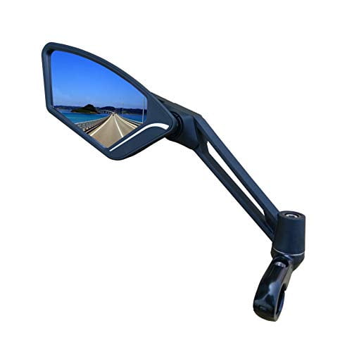 ME-006LB Blue Left Side Rotatable Safe Rearview Mirror MEACHOW New Scratch Resistant Glass Lens,Handlebar Bike Mirror Bicycle Mirror, 