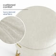 thumbnail image 4 of LammaLoe Small Round Ottoman with Storage, Textured Velvet Ottoman Foot Stool with Lid, Upholstered Vanity Stool for Living Room & Bedroom, Cream, 4 of 8