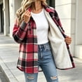 thumbnail image 6 of Turilly Women's Fleece Lined Shacket with Button Down Plaid Collared Chest Pocket Winter Outerwear Warm Fall Jacket S-XXL, 6 of 6