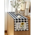 thumbnail image 5 of Table Runner 108 Inches Long for Kitchen Dining, Sunflowers Dresser Scarf Farmhouse, Dining Table Decorations for Wedding/Parties, Yellow Floral Botanical Black White Plaid Farmhouse 13 x 108 In, 5 of 8