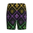 thumbnail image 4 of Picia Mardi Gra Geometric Pajama Shorts for Men, Men's Pajama Bottoms, Sleepwear,Short Pajama Pants-Medium, 4 of 9