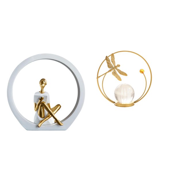 Estatua de niña,Estatuas de mujeres y niñas,figuritas decorativas elegantes,Escultura de arte abstracto,regalo creativo y moderno para el hogar.,Estatua de bola de cristal,Estatuas de bolas