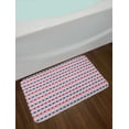 thumbnail image 2 of Ethnic Bath Mat, Tribal Pattern with Triangles Rhombuses Squares Pastel Illustration, Non-Slip Plush Mat Bathroom Kitchen Laundry Room Decor, 29.5 X 17.5 Inches, Pale Pink Maroon Dark Blue, Ambesonne, 2 of 2