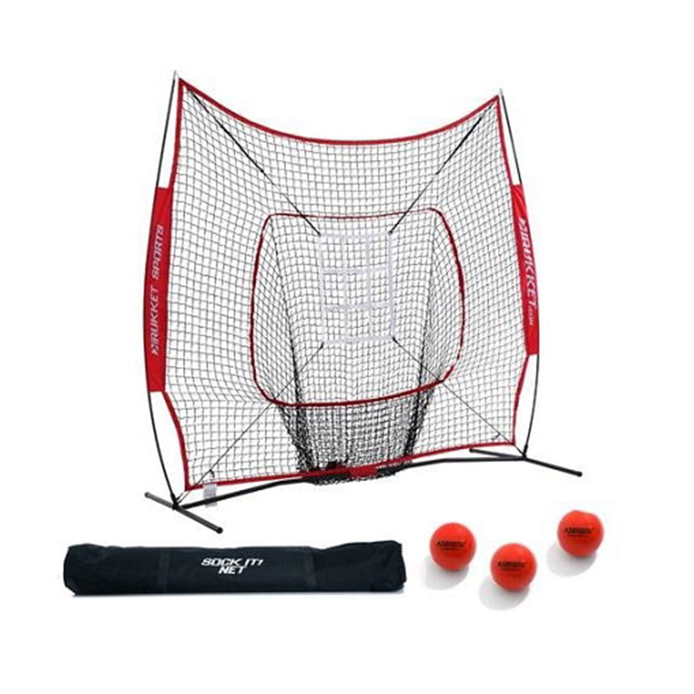 PowerNet DLX 2.0 Baseball Softball Hitting Net w/ 3 Progressive Weighted Balls 