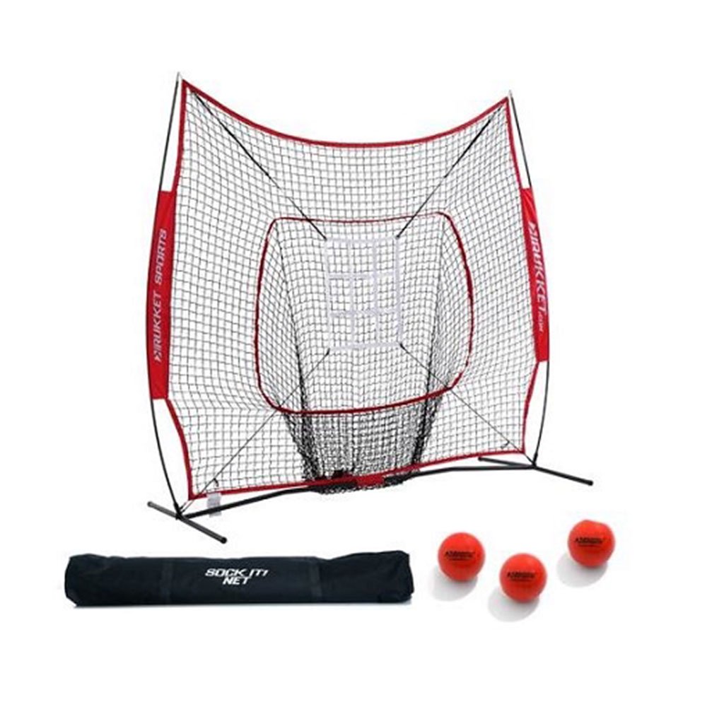 Rukket Baseball & Softball 7x7 Practice Hitting Net PRO Bundle w/ 3