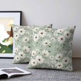 thumbnail image 2 of Pillow Covers 24x24 Set of 2, Sage Green Flowers Throw Pillow Covers Decorative Couch Cushion Cover, Spring Floral Elegant Pastoral Microfiber Soft Square Pillowcases for Bedroom Living Room Sofa, 2 of 9