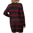 thumbnail image 3 of HongQid Women's Long Sleeve Cute Cardigan Sweaters V Neck Open Front Ribbed Knit Sweater Coat, 3 of 5