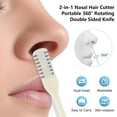 thumbnail image 3 of 2-in-1 Nasal Hair Cutter, Upgraded 360° Rotating Nostril Hair Removal Tool, Double Sided Nose Hair Blade, Nose Hair Trimmer with Ear Picker for Women Men Travel Essentials, 3 of 8