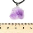thumbnail image 4 of Natural Amethyst Pendant Necklaces with Wax Cord and Iron Curb Chains 17.59 inch(44.7cm) 1.5mm, 4 of 4