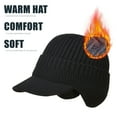thumbnail image 2 of Winter Hats Unisex Beanie Skiing Cap Hats Earflap Brim Fleece Warm Inside Comfortable 2Pack Gray Black, 2 of 6