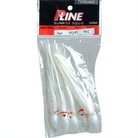 UPC: 0015789019020 | P-Line SQ45-002 Sunrise Squid Skirt 4 1/2 White 5 Per Pack