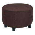thumbnail image 1 of Guardoinrt Housse Extensible pour Pouf Rond Housse de Pouf Extensible Facile à Entretenir Housse de Tabouret Pouf Rond Brun, 1 of 6