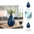 thumbnail image 5 of Round Silhouette Glass Vase for Living Room and Home Decor - Decorative Flower Vase for Mantel, Bedroom, or Office Display - House Accent for Entryway Table Decor or Window Sill - 19", Blue, 5 of 14