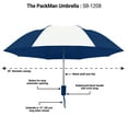thumbnail image 2 of The Packman 42 inch Automatic Open Compact Windproof Lightweight Travel Umbrella, Strong Fiberglass Ribs Folding Umbrella for Men and Women, Small Portable Umbrella with Carry Case, Navy Blue, 2 of 4