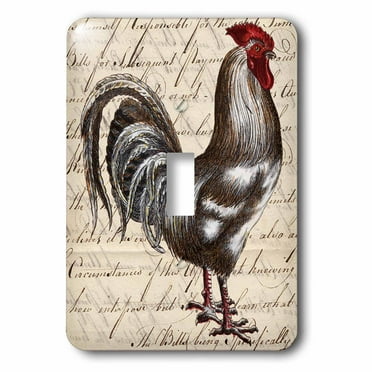 3dRose Vintage Rooster - Single Toggle Switch (lsp_298925_1)