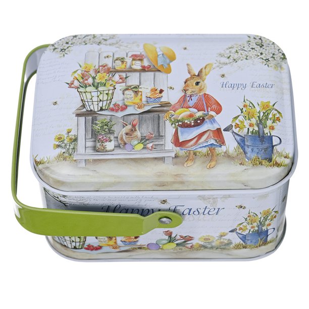 Caja Chocolates Conejo Impreso Creativo Portátil Vintage para Regalo Pascua
