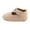 Beige, variant on IROINNID Baby Girls Shoes Non-Slip Rubber Sole Infant Walking Shoes Press Buckle Loafers Flats Shoes, Size 0-15M