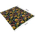 thumbnail image 4 of Black Colorful Flower Sunflower Pattern Blanket,Comfortable Soft Flannel Throw Blanket,All Season,Warm Lightweight Blankets for Sofa Bed Couch Living Room Chair,50"x60", 4 of 4