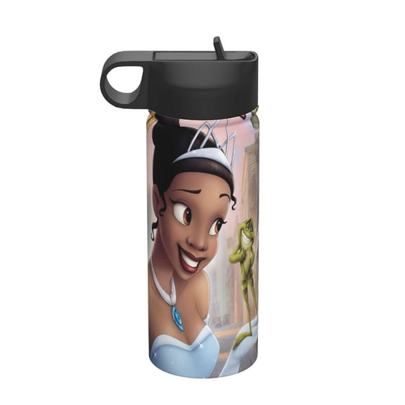 Tiana Kids Insulated Water Bottle With Straw - 18 Oz Stainless Steel Double Wall Vacuum Cup, Leakproof, Bpa Free, Suitable For Boys And Girls
