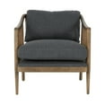 thumbnail image 2 of 33 Inch Accent Armchair, Padded Cushions, Slatted Back and Arms, Gray, 2 of 6