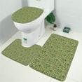 thumbnail image 2 of Green Bigfoot and Text Pattern Bathroom Rugs Sets 3 Piece,Toilet Cover Set,Absorbent Non Slip Bathroom Mats Sets with U-Shaped Contour Rug Toilet Rug Set, 2 of 5