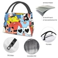 thumbnail image 4 of Yiaed Funny Cats Print Lunch box lunch bag Portable Insulated Lunch Box for Women Men Cooler Tote Bag with Front Pocket for Work Picnic Travel, 4 of 6