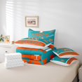 thumbnail image 4 of Erosebridal Sports Bed in a Bag Full size Teens, American Football Bed Set, Blue Orange, Miami, Ultra Soft 7 Pieces, 4 of 5