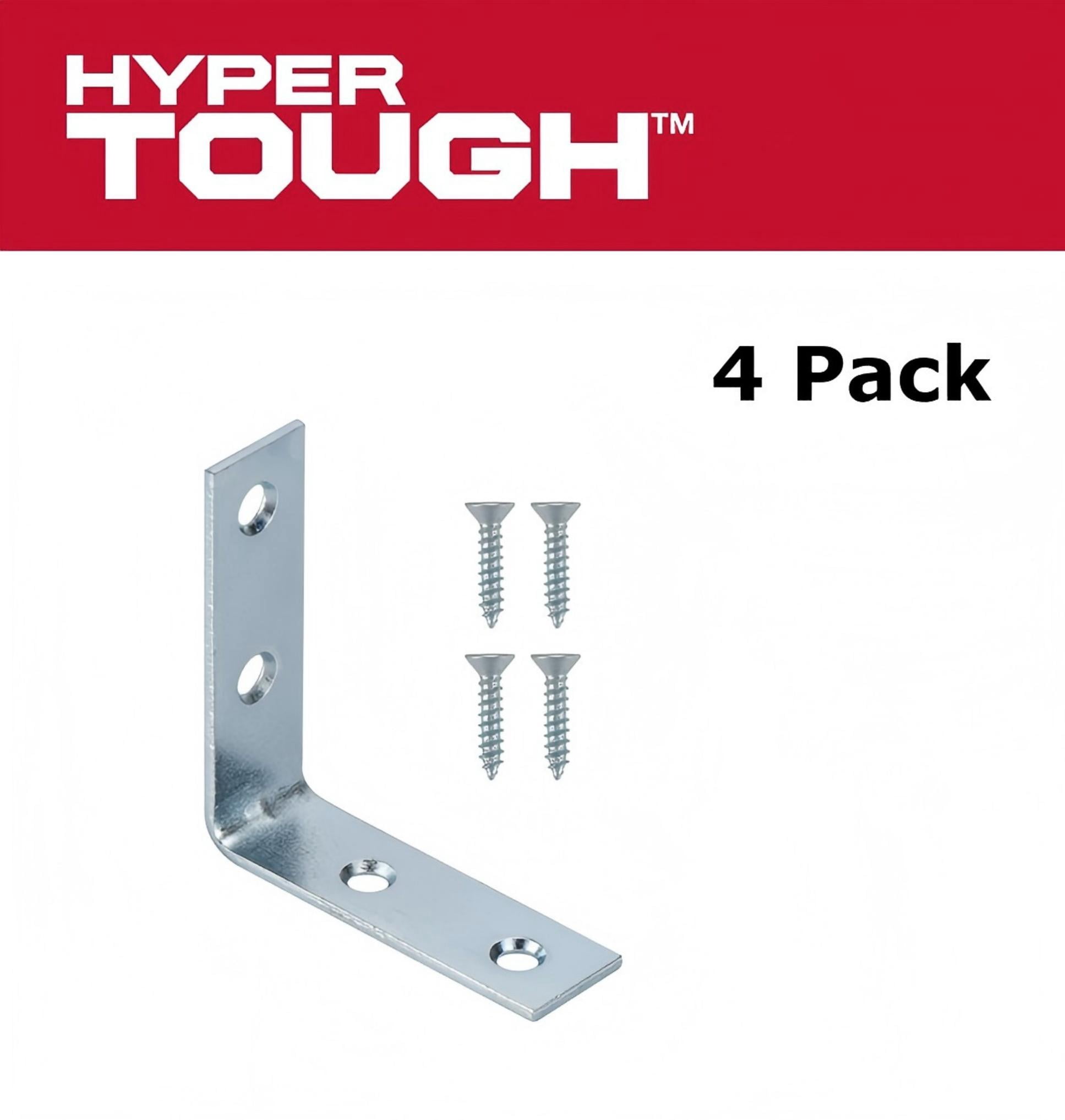 (2 pack) Hyper Tough 2-1/2 x 2-1/2 inch Corner Brace, Steel, Zinc Plated (4 Pack), mounting hardware included