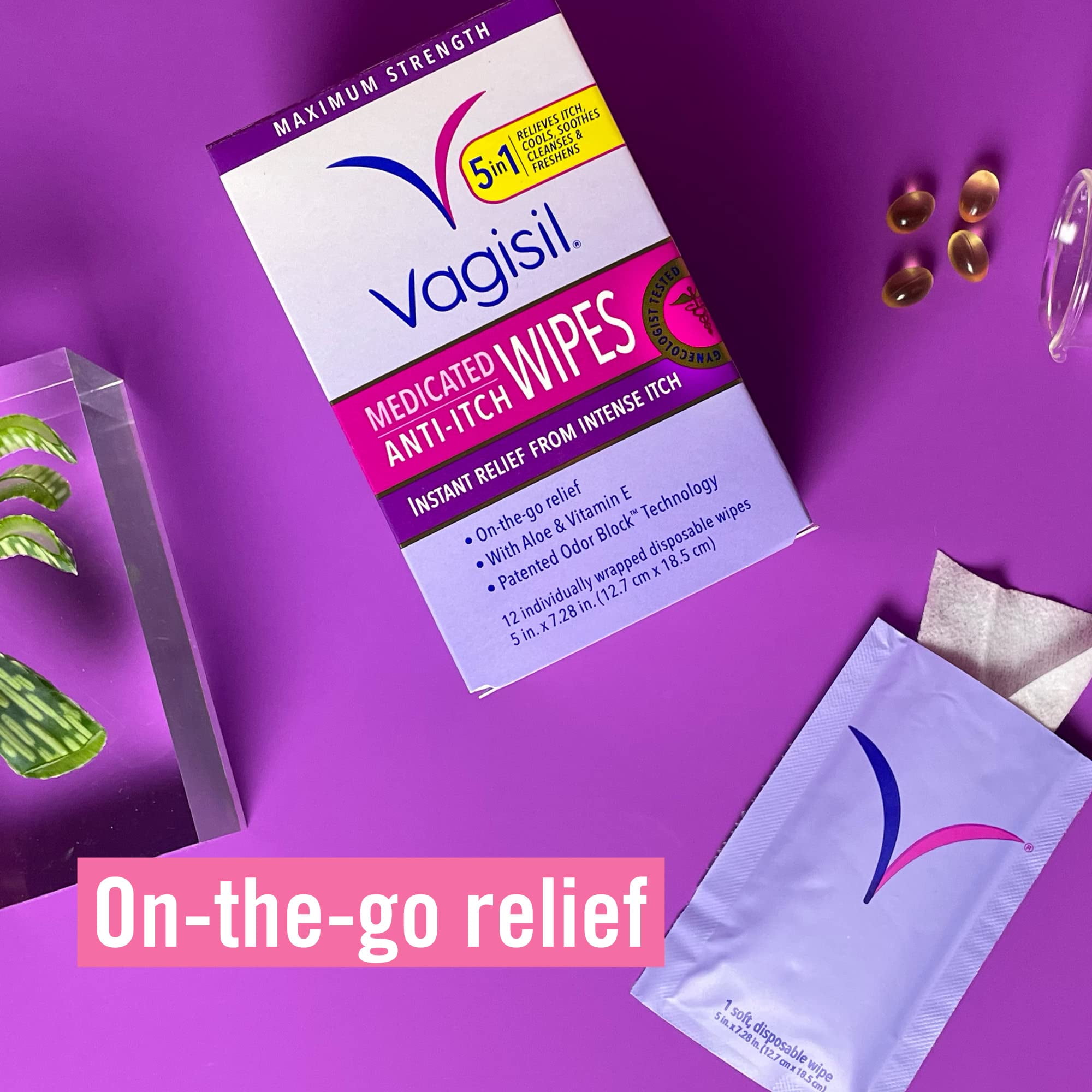 Vagisil Medicated Anti-Itch Wipes, 12 Count (Pack of 9)
