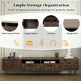 thumbnail image 5 of Euroco 78.7" Mid-Century Modern TV Stand for TVs up to 85", Media Console with Storage Cabinets & Open Shelves, Cable Management, Entertainment Center for Living Room, Walnut, 5 of 9