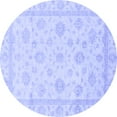 thumbnail image 1 of Ahgly Company Indoor Round Oriental Blue Traditional Area Rugs, 5' Round, 1 of 4